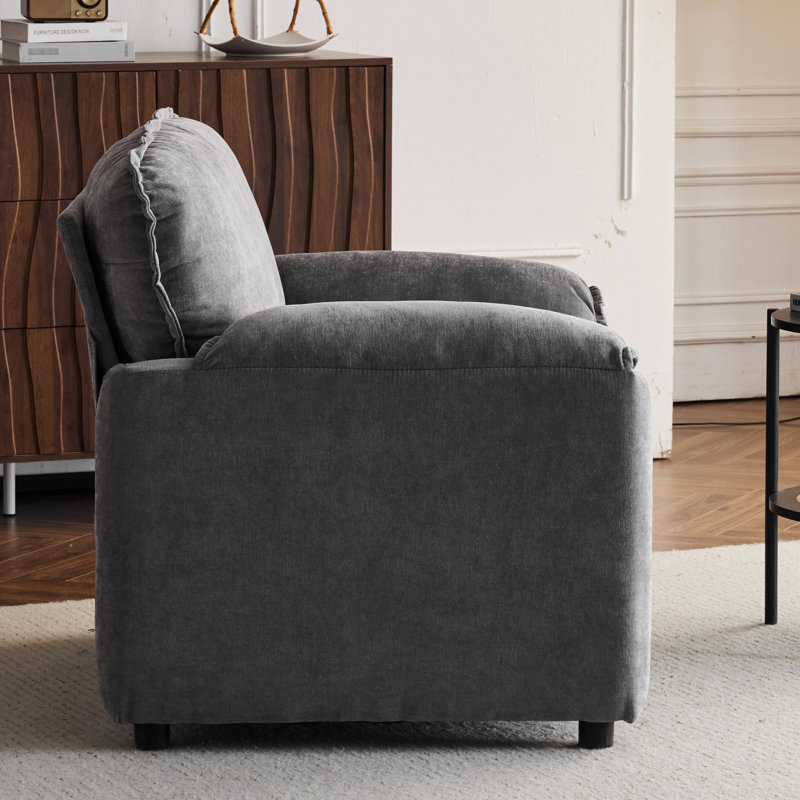 Fauteuil de lecture épais en chenille avec rembourrage surdimensionné et confortable