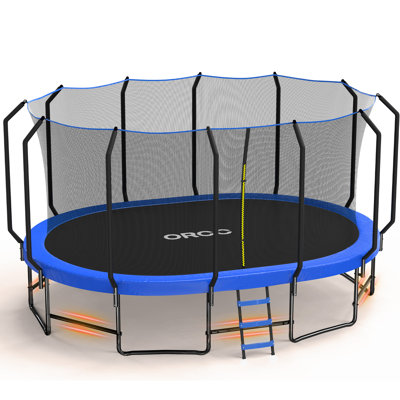 1200LBS Capacity Oval 10X16FT Heavy-Duty Yard Trampoline for Kids & Adults with Safety Enclosure, 1.6mm Thickened Steel Frame & Reinforced Legs, Outdoor Gymnastics Trampoline