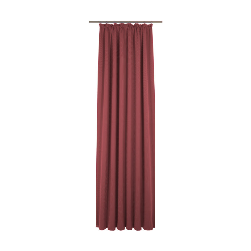 Yvette Pencil Pleat Blackout Single Curtain, Red, 145cm Width x 245cm Drop
