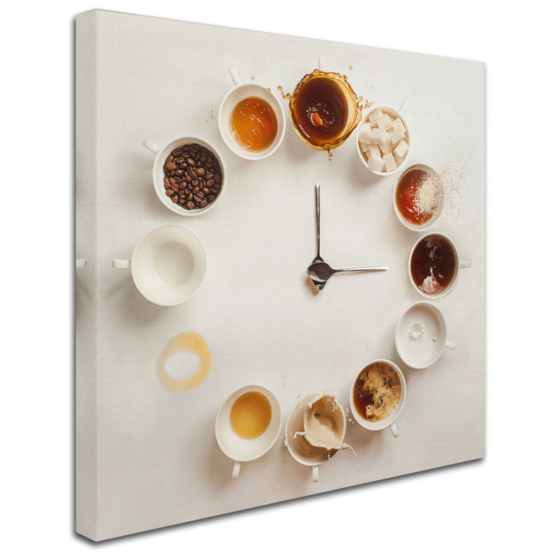Art mural sur toile tendue - "It's It's Coffee Time" de Dina Belenko pour décoration de salon, de chambre à coucher ou de bureau - 35 x 35