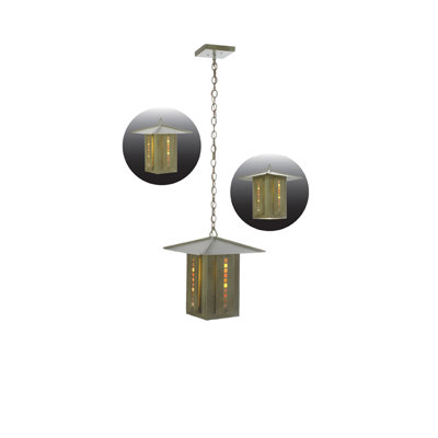 Luminaire suspendu rectangulaire 1 lumières lanterne Moss Creek Stepping Stone