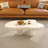 Latreice Modern Cloud Coffee Table - Minimalist Cream Irregular-Shaped Side Table for Small Spaces, Boho Chic Living Room Accent