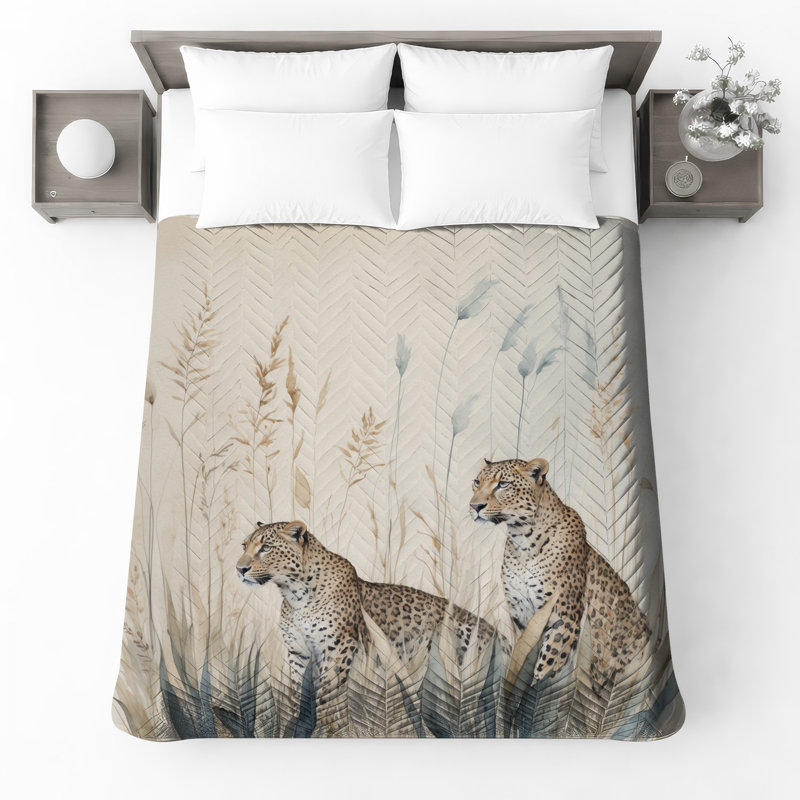 Couvre-lit matelassé Cheetahs, Grand lit