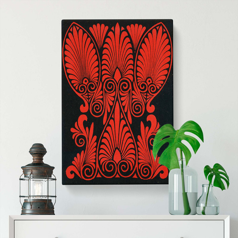 Antique Illustration In Red & Black by Owen Jones - Wrapped Canvas Painting, 76cm H x 50cm W x 3cm D