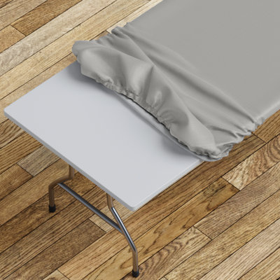 Tablecloth -Fitted With Elastic, Vinyl With Flannel Back, Fits For Table, Water Proof, Easy To Clean, Solid Design, By Ophelia & Co.