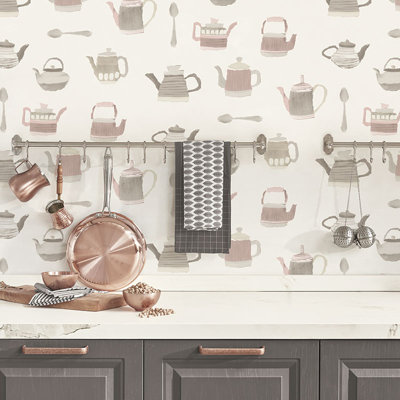  Rouleau de papier peint L 2,25 pi x l 20,5 po Tea Pots