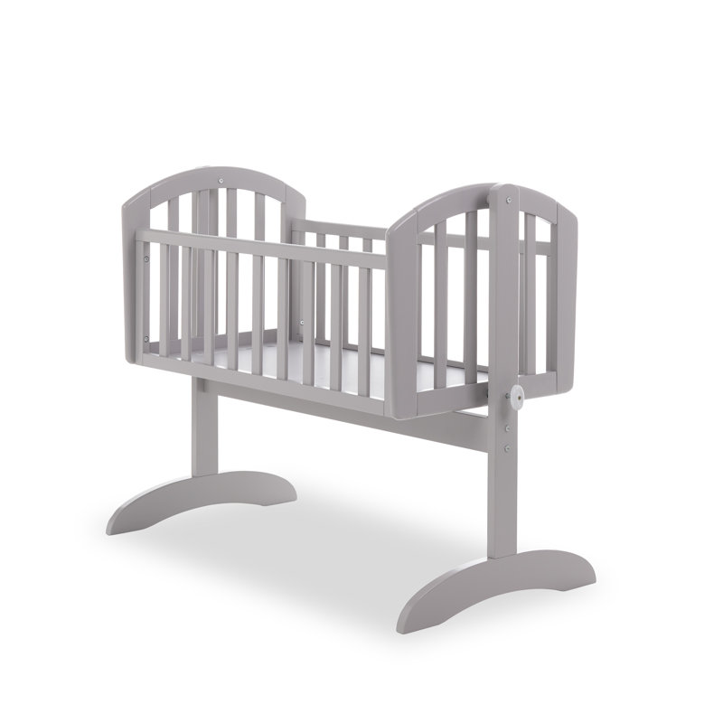 Sophie Swinging Rocking Crib with Foam Mattress, Warm Grey