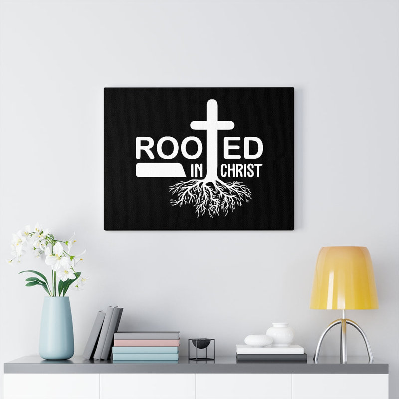 Rooted In Christ Tree Roots - Wrapped Canvas Print, 30cm H x 41cm W