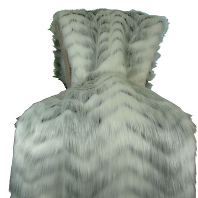Thomas Collection® Luxury White and Gray Fox Faux Fur Throw Blanket & Bedspread
