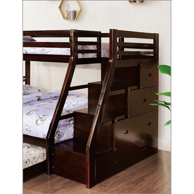 Transitional Style Twin Over Full Bunk Bed