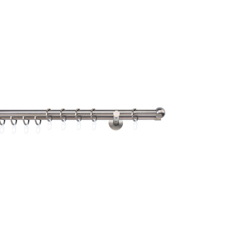 Curtain rod made to measure 20mm ball, 2cm H x 360cm W x 12cm D, Burnished