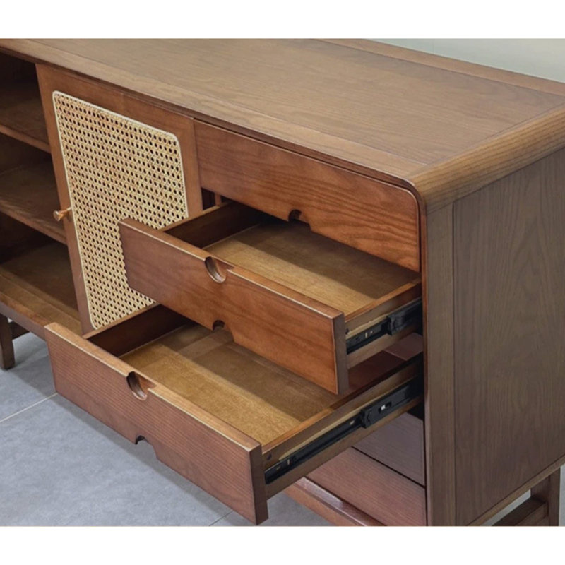 New Chinese Style Rattan Rounded Buffet Table