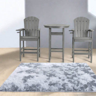 Ensemble de bar de patio durable en PEHD, ensemble de bistro moderne avec table et tabourets pour l'extérieur