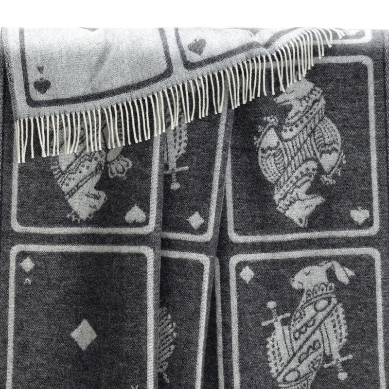 Black Playing Cards Recycled Merino Wool Throw