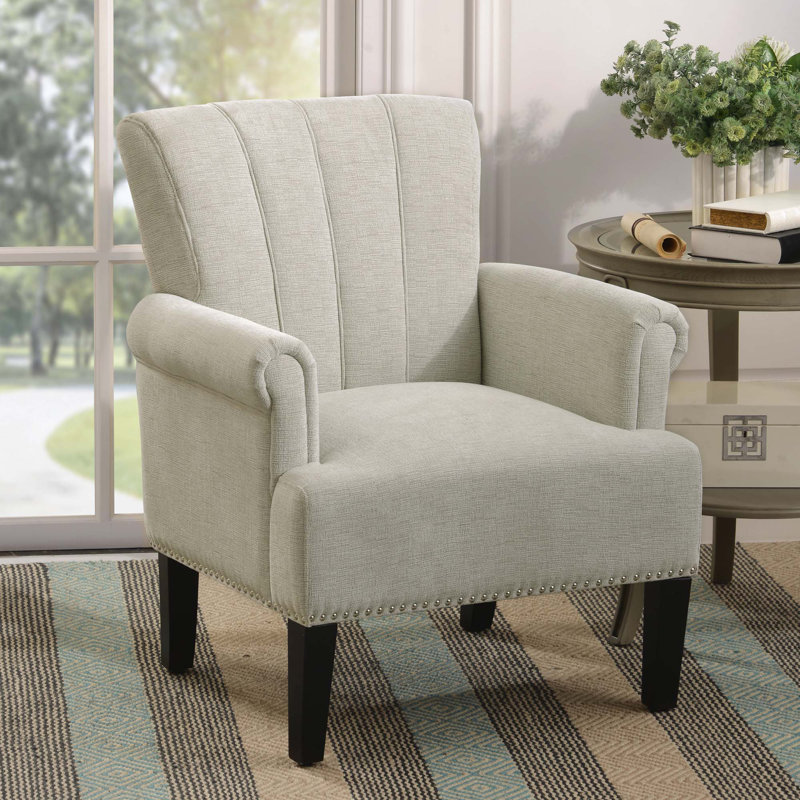Fauteuil en polyester de 29 po de largeur Betances, Crème