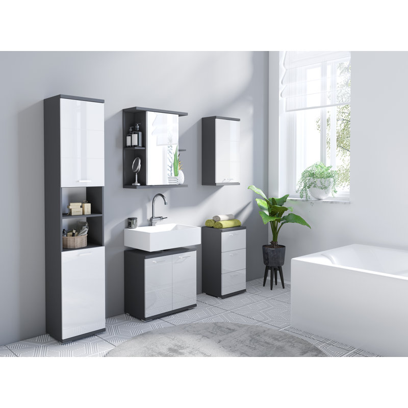 Pegues Bathroom Cabinet, Dark Grey
