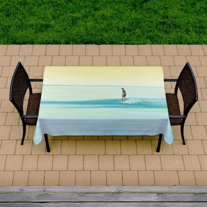 A Surfer by Dawn | Blue Scenic Tablecloth for Home Decor