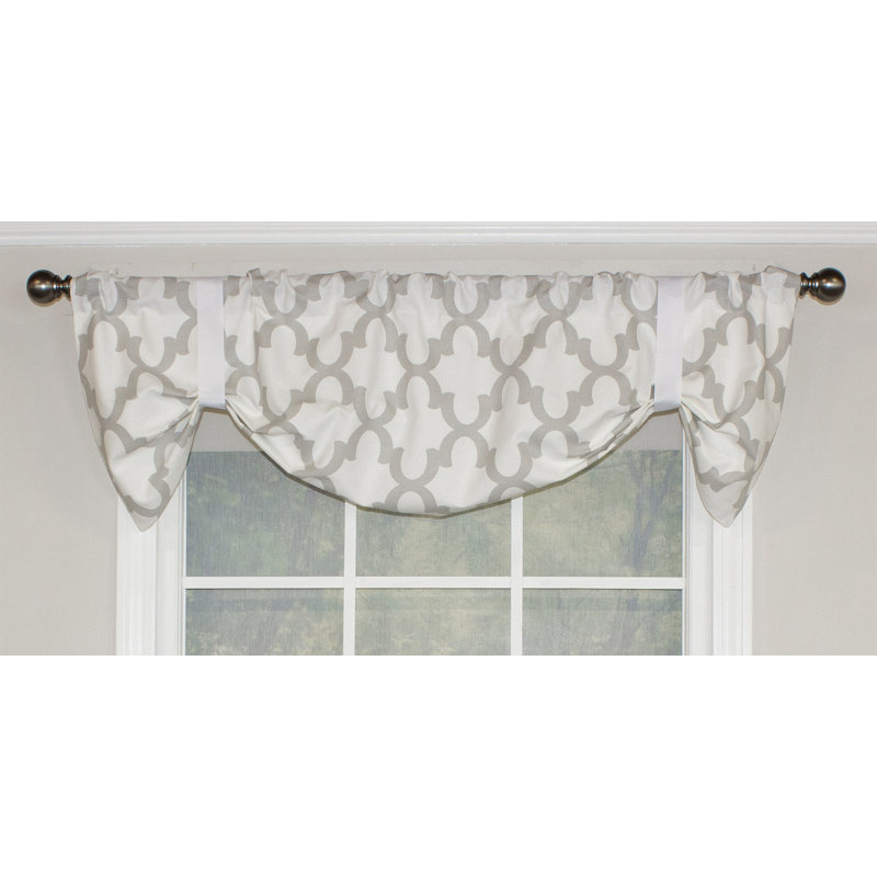 Cantonnière festonnée en mélange de coton Kavir, Gris