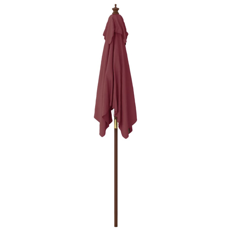 Balgobin Garden Parasol with Wooden Pole 198x198x231 cm, Bordeaux Red