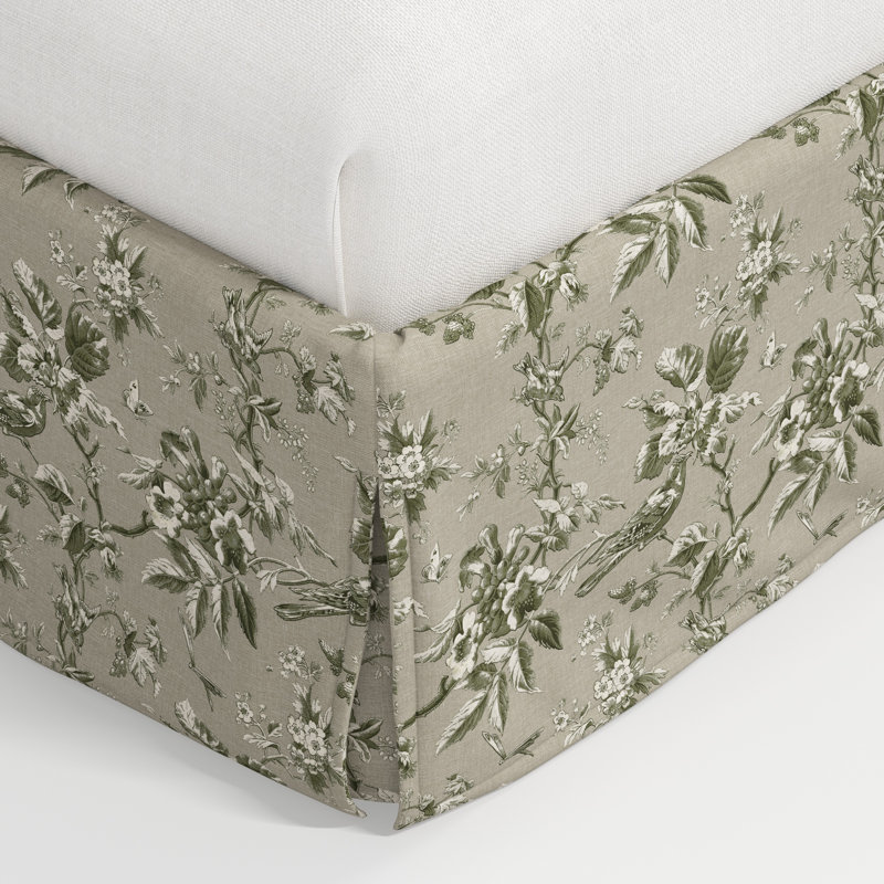 Stoffer Home x Cloth and Co. Maura Bed, California King, Michigan Bird Toile Olive