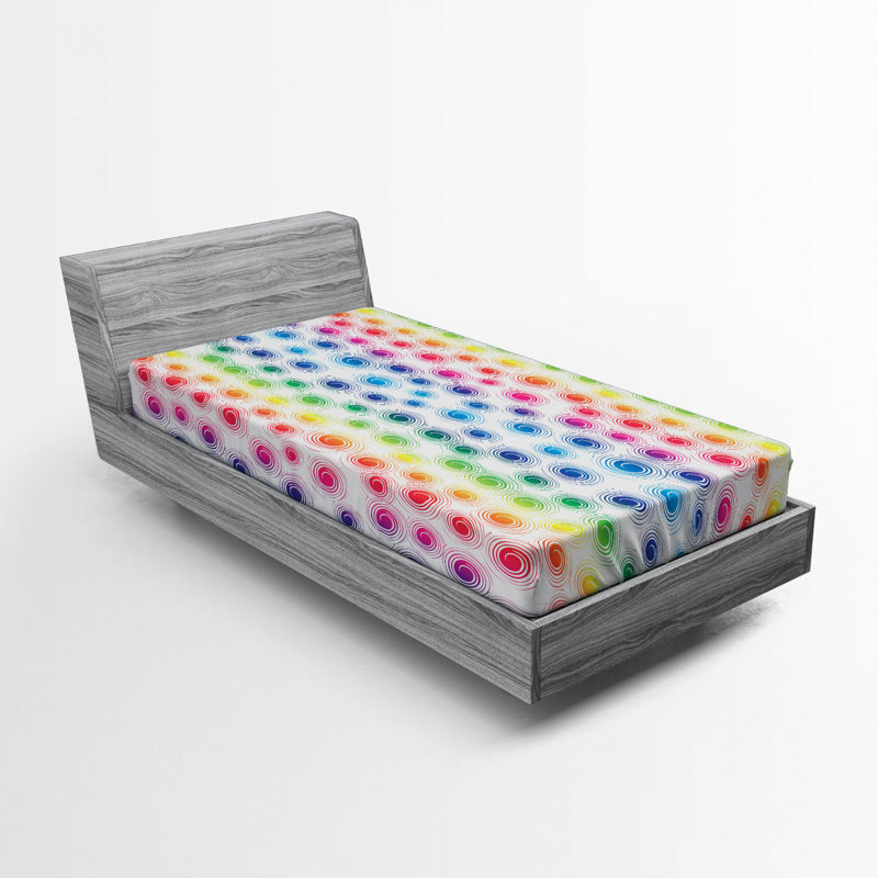 Microfiber Geometric Fitted Sheet, Twin Fitted Sheet