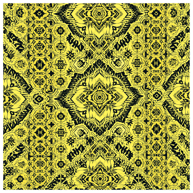 Rideaux de fenêtre jaunes et noirs kaléidoscope, voilages et voilages de kaléidoscope - 1 panneau, Sheer, 50" x 80" - 1 Panel