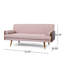 Canapé Mid-Century moderne capitonné en tissu rose rosé avec pieds dorés - 72,25 pouces-1482025024