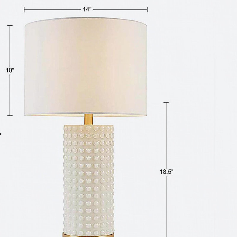 Lampe de table texturée à pois