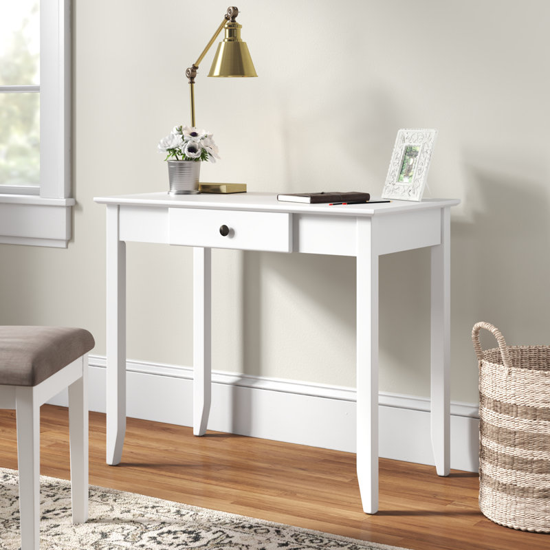 Bureau en bois massif Laub Home Office, Blanc