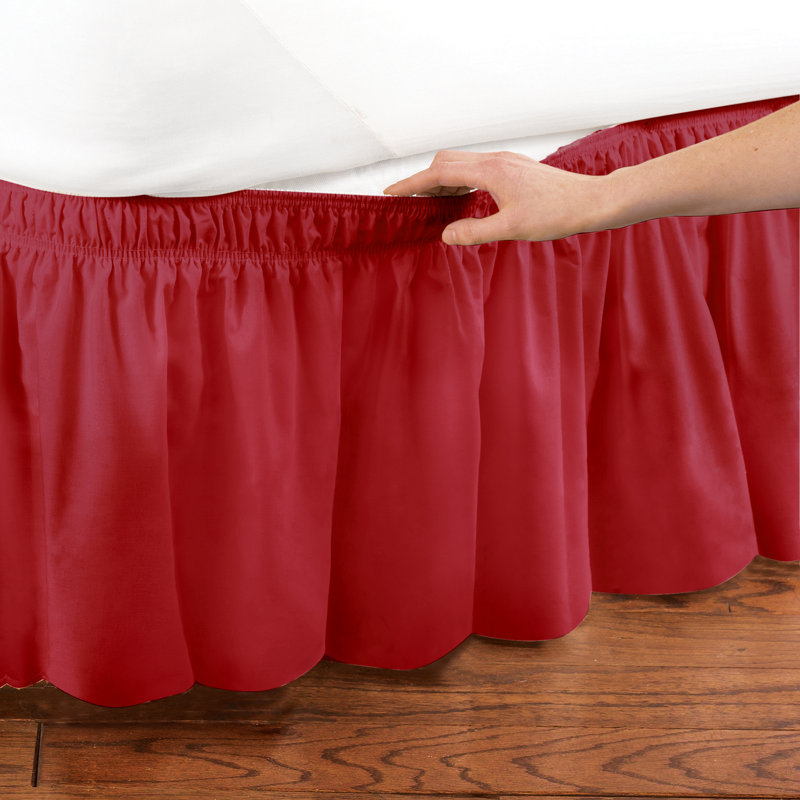 Ruffled Wrap Around Bed Skirt, Twin, Red