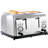 Megachef 4 Slice Wide Slot Toaster With Variable Browning In Black And Rose Gold-75202399