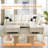 Faux Leather L Shaped Couch Living Room Sofa Set with ottoman-2103727544-2103727545