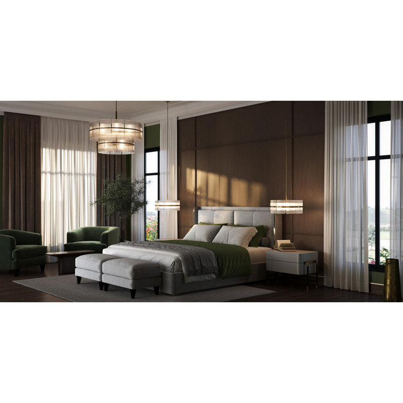 Seville Soft Gold 9-Light Contemporary Chandelier with Glass Elements