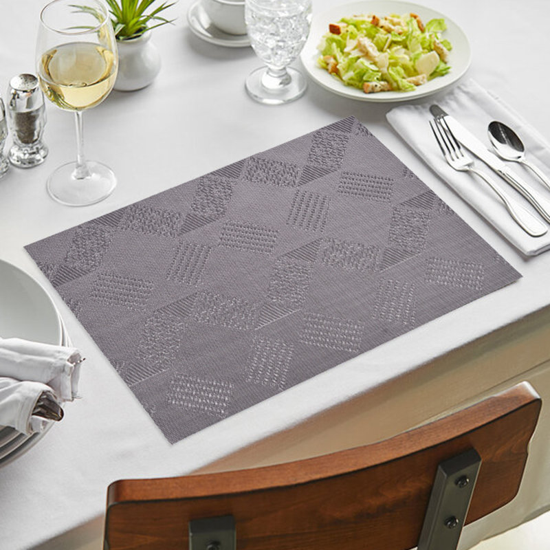 Ensemble de 8 napperons décoratifs en PVC Dec roses gris résistants à la chaleur, Gris