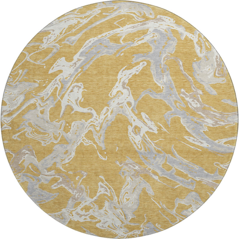 Premium Machine Washable Cossette AMF1035 Abstract Rug, Round 8'
