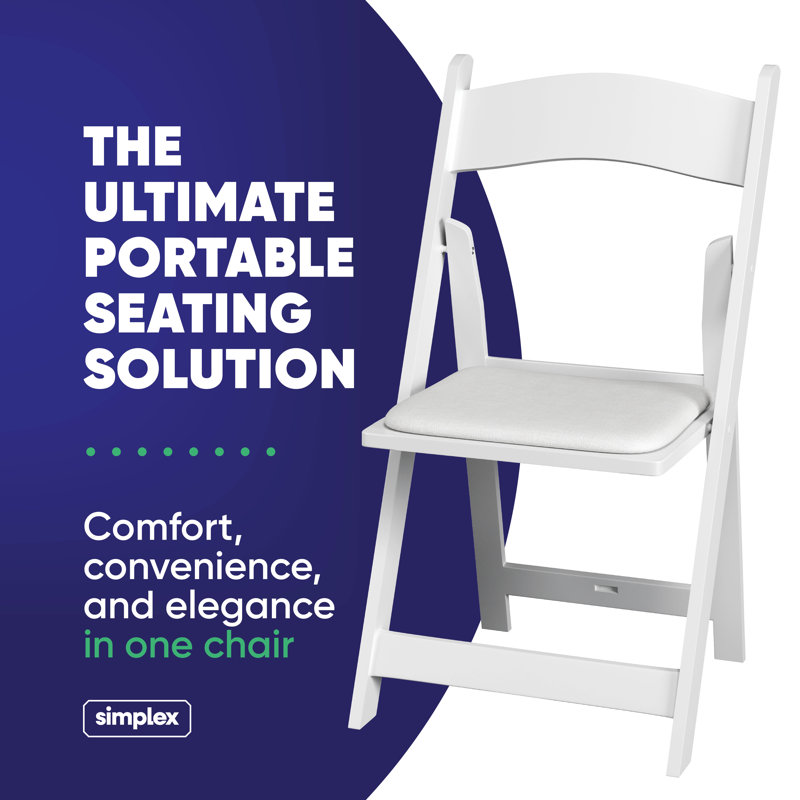 Comfortable Cushion Padded Stackable Folding Chair Folding Chair Set, 4 Pack