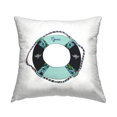 Stupell Industries Nautical Fashion Buoy Upscale Glam Trend Outdoor Printed Pillow by Amelia Noyes