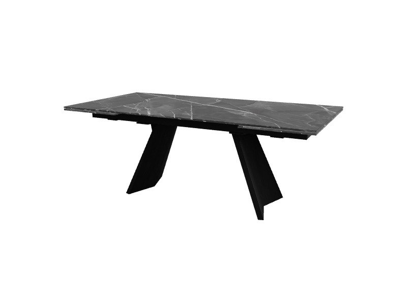 Tables extensibles Icaro, Noir mat, Black Statuary Marble, H 30,38 po x L 78,75 po x l 39,38 po