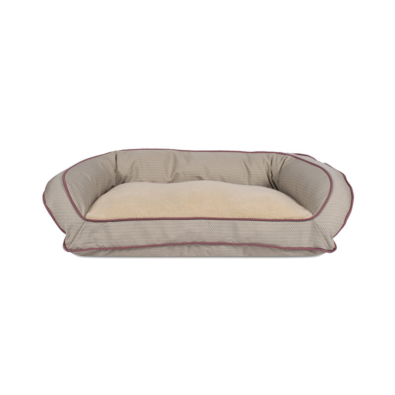 Grand traversin pour chien - Vague à carreaux, Medium (32.5"w x 25.5"d x 8.75"h), Brun clair ondulé
