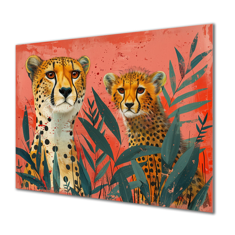 Guépard dans la forêt tropicale africaine I - léopard / guépard, art mural, salon, Sans cadre, métal, H 12 po x l 20 po