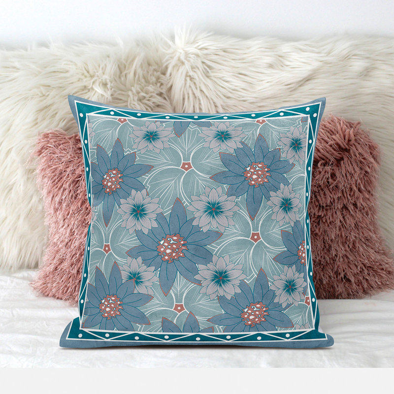 Coussin 26 x 26, Bleu/rouge/vert
