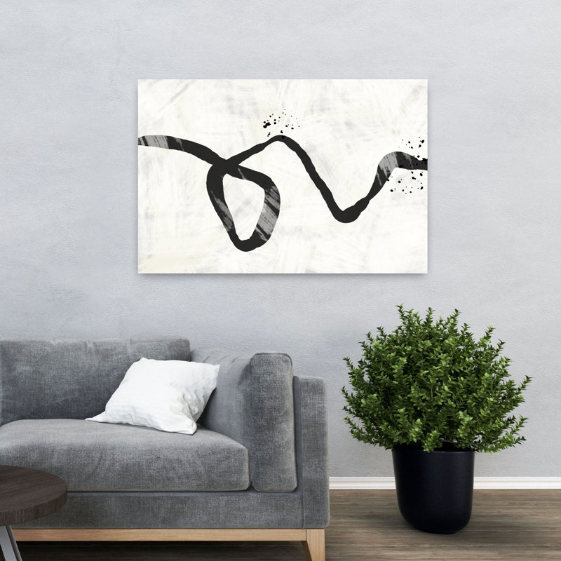 Encre flottante abstraite, art mural contemporain, H 48 po x l 32 po