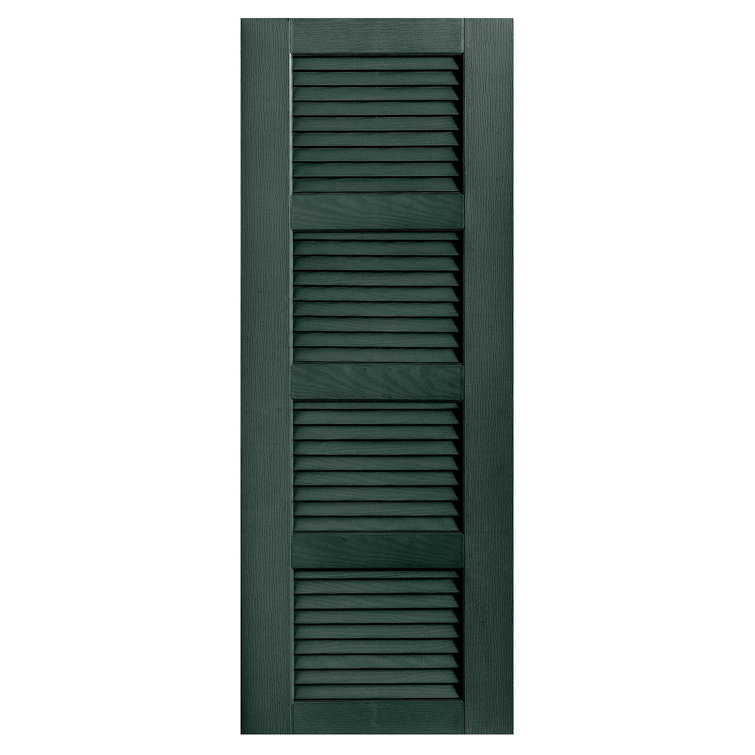 Straight Top Full-style Open Louvre Shutters Pair