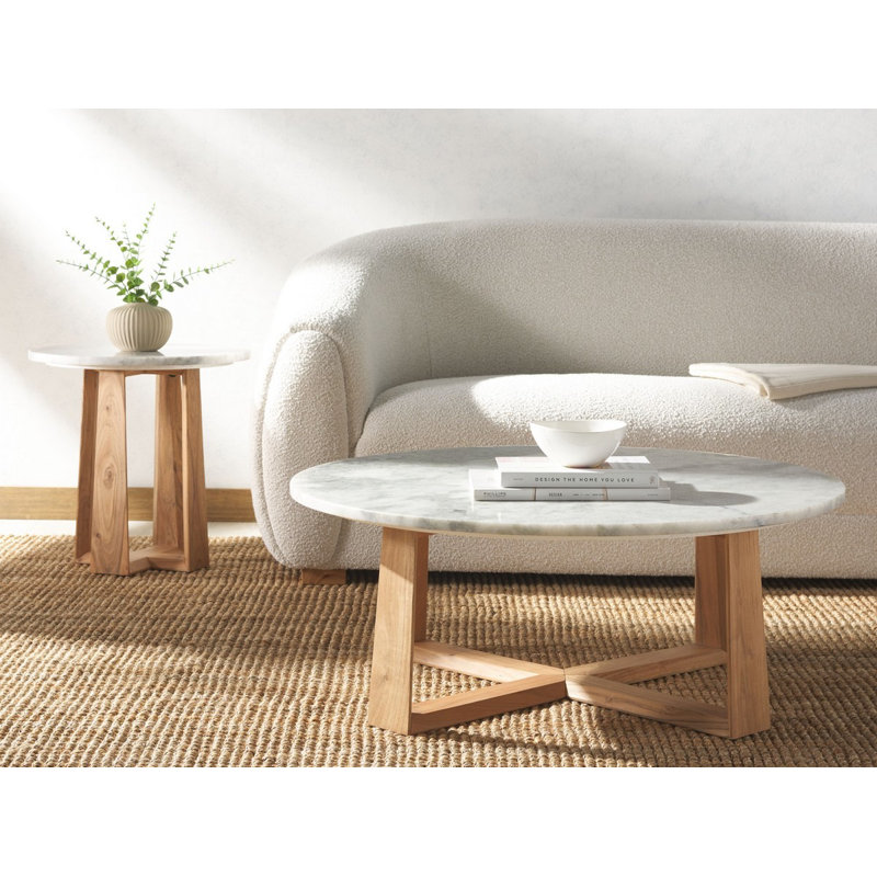 Baudelaire 2 - Piece Marble Top Living Room Table Set