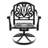 3 Cast Aluminum Outdoor Dining Setup. 2 Swivel Chairs & 35.43" Round Table. Black Frame. Elegant Patterns, , Comfortable , Cushions Included All-Weather Arrangement. Table In Black. Stylish Design,-129449886