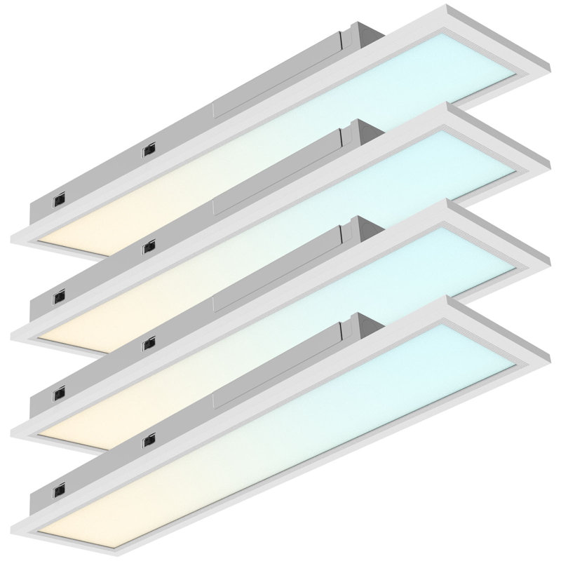 6X2 FT LED Recessed Backlit Panel 4CCT 3000K-5000K 13W/16W/20W Selectable, Up To 2200LM, Drop Ceiling Lights, 0-10V Dimmable UL Listed 4 Pack