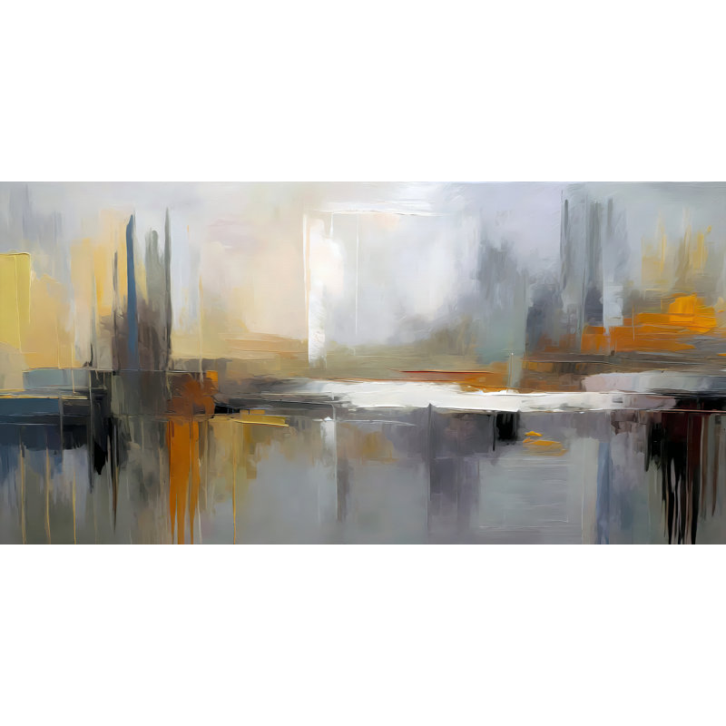 Impression de paysage urbain, H 18 po x l 36 po
