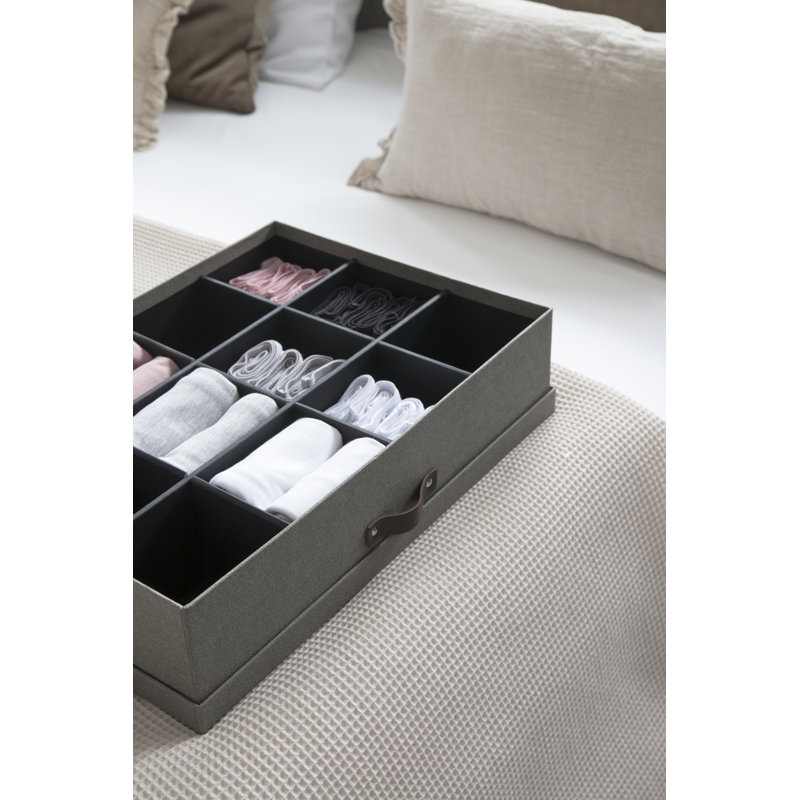 Boîte de rangement en carton Jakob, Toile grise