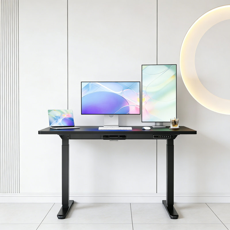 Electric Standing Desk, Height Adjustable With 4 Memory Settings, Sit Stand Up Desk For Home Office Computer Workstation