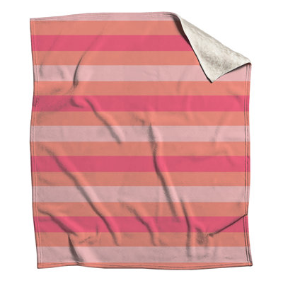 Pink Orange Stripes Blankets